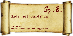 Számel Balázs névjegykártya