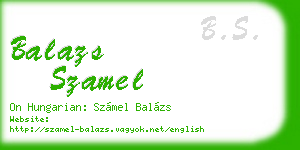 balazs szamel business card