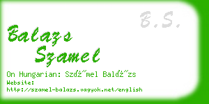 balazs szamel business card